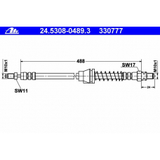 24.5308-0489.3 ATE Тормозной шланг