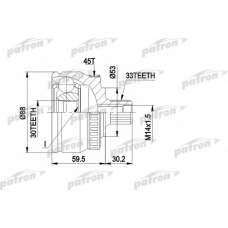 PCV1239 PATRON Шарнирный комплект, приводной вал