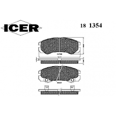 181354 ICER Комплект тормозных колодок, дисковый тормоз