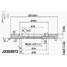 J3303072 NIPPARTS Тормозной диск