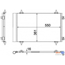 8FC 351 304-281 HELLA Конденсатор, кондиционер