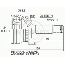 OJ-0631 InterParts Шарнирный комплект, приводной вал