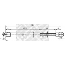 20958 MAPCO Газовая пружина, капот