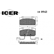 180943 ICER Комплект тормозных колодок, дисковый тормоз