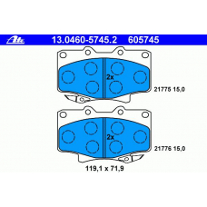 13.0460-5745.2 ATE Комплект тормозных колодок, дисковый тормоз