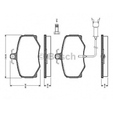 0 986 TB2 581 BOSCH Комплект тормозных колодок, дисковый тормоз