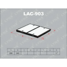 LAC-903 LYNX Lac903 фильтр салона lynx замена снятому lac-904