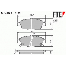 BL1402A2 FTE Комплект тормозных колодок, дисковый тормоз