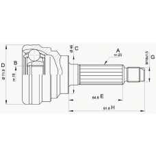 CVJ5490.10 OPEN PARTS Шарнирный комплект, приводной вал