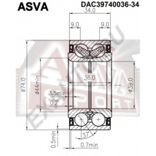 DAC39740036-34 ASVA Подшипник ступицы колеса