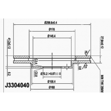 J3304040 NIPPARTS Тормозной диск