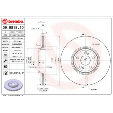 09.9818.11 BREMBO Тормозной диск