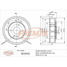 BD-3902 FREMAX Тормозной барабан