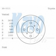 BR-9315 KAVO PARTS Тормозной диск