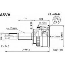 NS-66A44 ASVA Шарнирный комплект, приводной вал