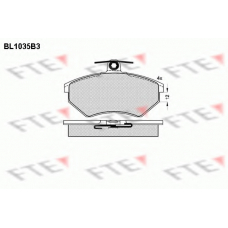 BL1035B3 FTE Комплект тормозных колодок, дисковый тормоз