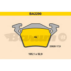 BA2290 BARUM Комплект тормозных колодок, дисковый тормоз