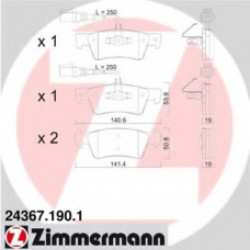 24367.190.1 ZIMMERMANN Комплект тормозных колодок, дисковый тормоз