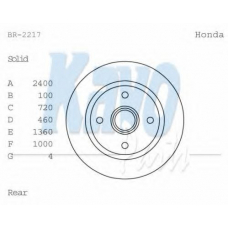 BR-2217 KAVO PARTS Тормозной диск