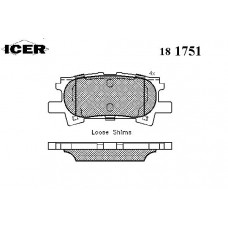 181751 ICER Комплект тормозных колодок, дисковый тормоз