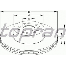 401 284 TOPRAN Тормозной диск