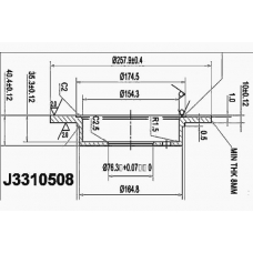 J3310508 NIPPARTS Тормозной диск