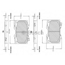 F 03B 150 055 BOSCH Комплект тормозных колодок, дисковый тормоз