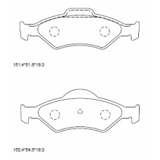 KD6516 ASIMCO Комплект тормозных колодок, дисковый тормоз