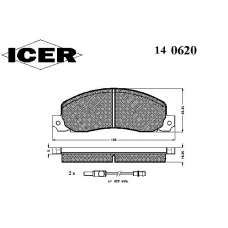 140620 ICER Комплект тормозных колодок, дисковый тормоз