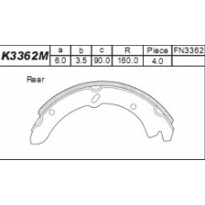 K3362M ASIMCO Комплект тормозных колодок