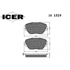 181519 ICER Комплект тормозных колодок, дисковый тормоз