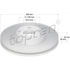 303 976 TOPRAN Тормозной диск