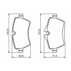 0 986 494 168 BOSCH Комплект тормозных колодок, дисковый тормоз