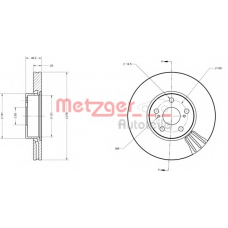 6110625 METZGER Тормозной диск