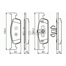 0 986 TB3 172 BOSCH Комплект тормозных колодок, дисковый тормоз