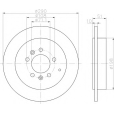 8DD 355 108-431 HELLA Тормозной диск