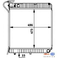 8MK 376 721-361 HELLA Радиатор, охлаждение двигателя