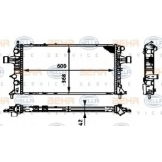 8MK 376 713-024 HELLA Радиатор, охлаждение двигателя