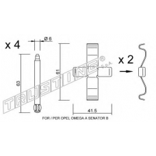 KIT.079 TRUSTING Комплектующие, колодки дискового тормоза