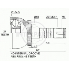 OJ-0248 InterParts Шарнирный комплект, приводной вал