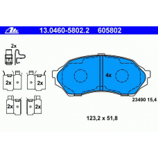 13.0460-5802.2 ATE Комплект тормозных колодок, дисковый тормоз
