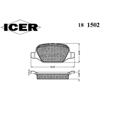 181502 ICER Комплект тормозных колодок, дисковый тормоз