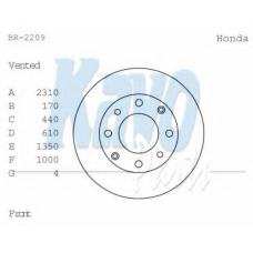 BR-2209 KAVO PARTS Тормозной диск