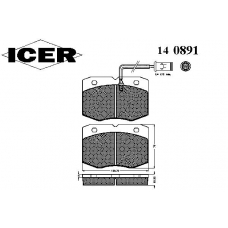 140891 ICER Комплект тормозных колодок, дисковый тормоз