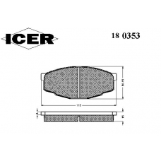 180353 ICER Комплект тормозных колодок, дисковый тормоз