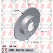 600.1156.00 ZIMMERMANN Тормозной диск