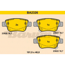 BA2326 BARUM Комплект тормозных колодок, дисковый тормоз