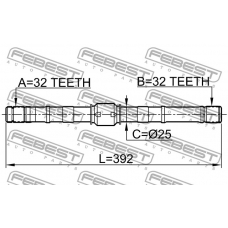 0212-SR20LH FEBEST Приводной вал