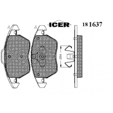 181637 ICER Комплект тормозных колодок, дисковый тормоз