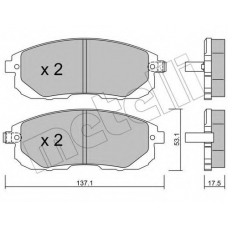 22-0876-1 METELLI Комплект тормозных колодок, дисковый тормоз